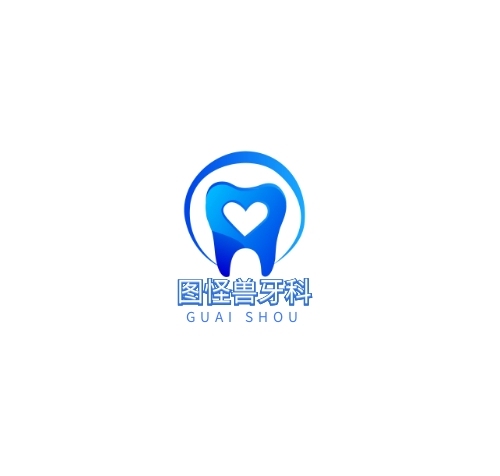 牙齒LOGO藍(lán)白色調(diào)簡約風(fēng)格