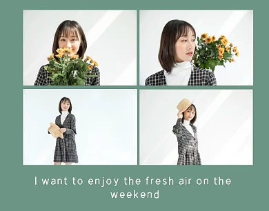 少女清新简约唯美浪漫照片拼图