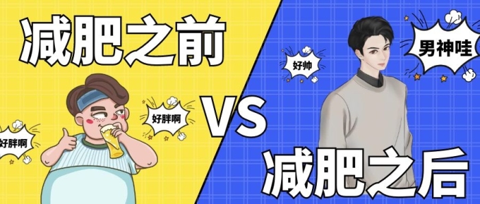 減肥前后對(duì)比公眾號(hào)封面