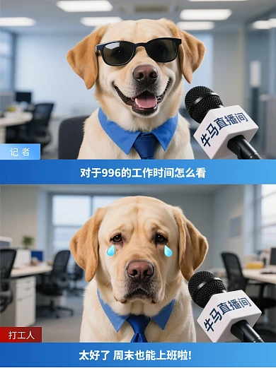 打工人996宠物梗图表情包小绿书封面