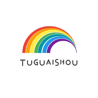 七色彩虹简约卡通logo设计