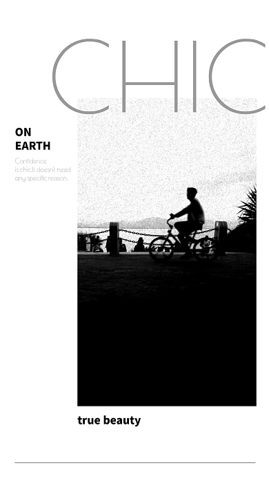 黑白文艺手机照片拼图