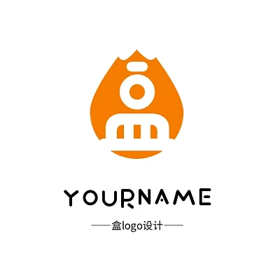 盒logo设计简约橙色水滴字体