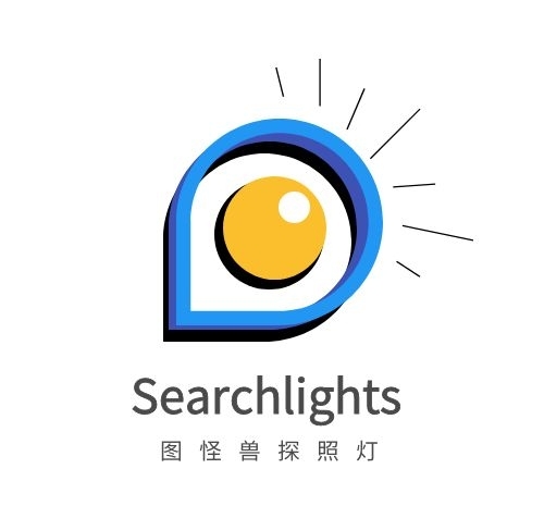 藍色科技感探照燈LOGO