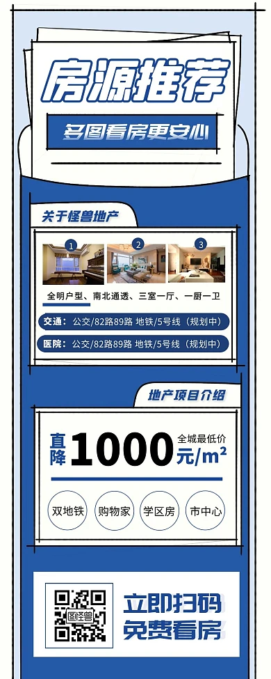 房源推荐多图看房楼盘营销长图