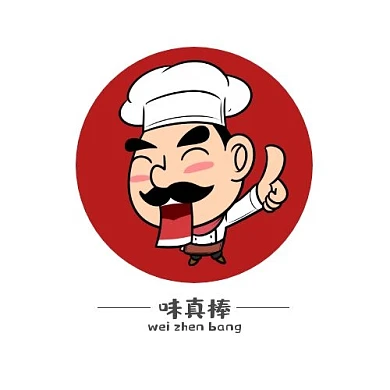 大学食堂餐饮红色logo