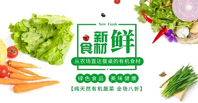 食材轮播食品有机蔬菜横版海报