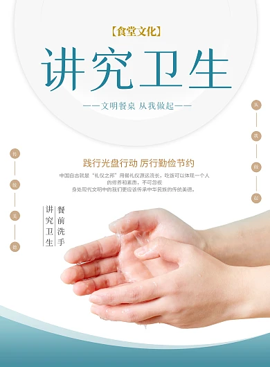 食堂文明用餐礼仪宣传竖版海报