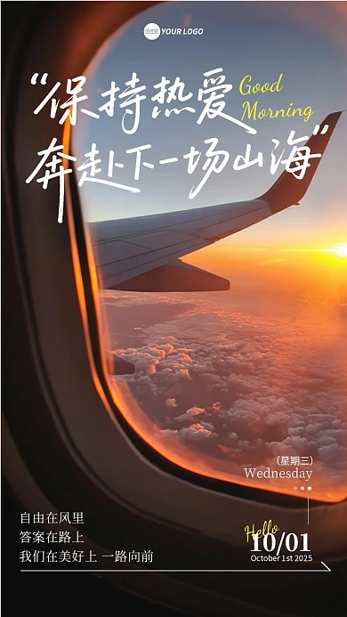 简约摄影风正能量治愈星期一早安日签