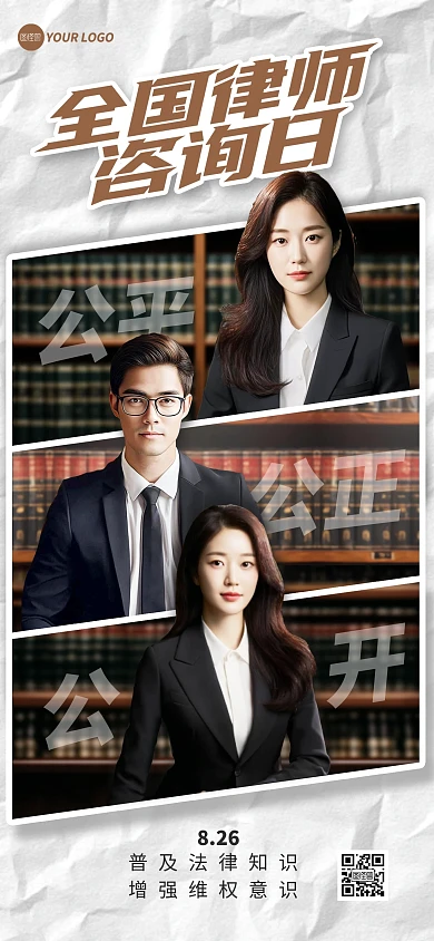 简约风全国律师日宣传海报
