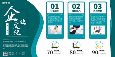 ?企業(yè)長(zhǎng)廊文化橫版藍(lán)色宣傳海報(bào)