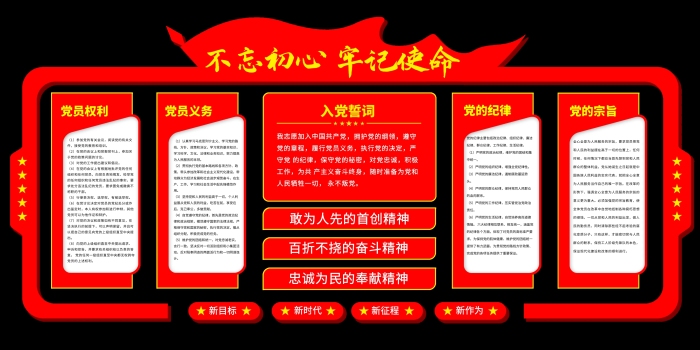 政策解讀不忘初心牢記使命文化墻