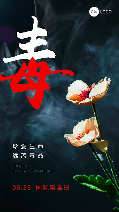 简约大气创意国际禁毒日宣传摄影图海报