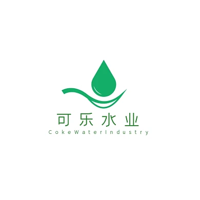 创意简约扁平绿色水业店招logo