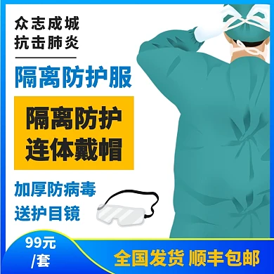 肺炎消毒防病毒预防抗击疫情防护服主图