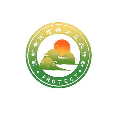 保護(hù)黃河logo設(shè)計(jì)簡約黃綠漸變公益