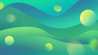 图怪兽原创绿色渐变圆球背景