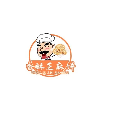 香酥芝麻饼简约卡通风格在线LOGO设计