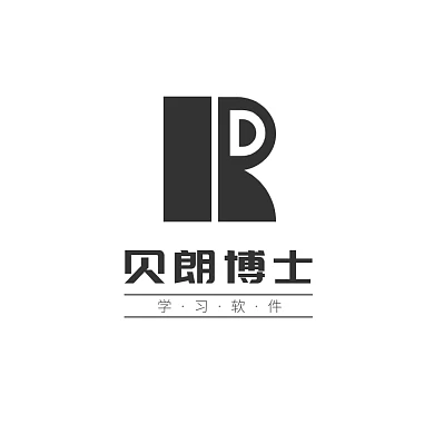 黑色字母R字简约博士学习软件logo