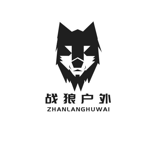 戰(zhàn)狼戶外用品大氣灰色狼頭簡(jiǎn)約logo