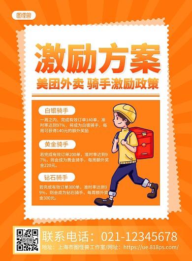 黃色簡(jiǎn)約美團(tuán)外賣(mài)騎手激勵(lì)紅包獎(jiǎng)勵(lì)宣傳海報(bào)