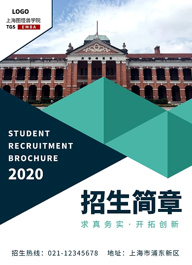 学院学校招生简章简约大气宣传单