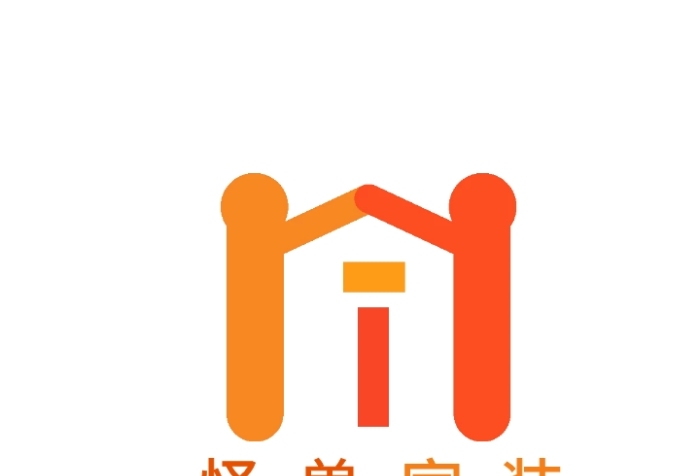 怪獸家庭裝修設(shè)計公司橙色創(chuàng)意logo設(shè)計