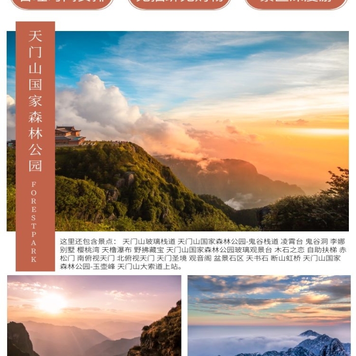 張家界旅游淘寶天貓棕色旅游詳情頁(yè)