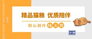电商猫粮宠物狗粮促销简约橙色模板