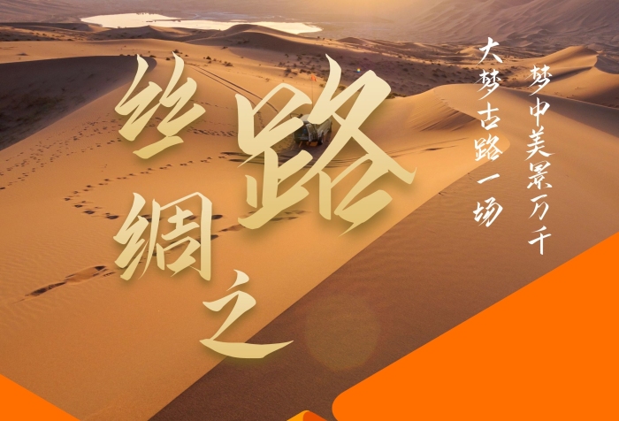 黃色絲綢之路簡(jiǎn)約旅行展架