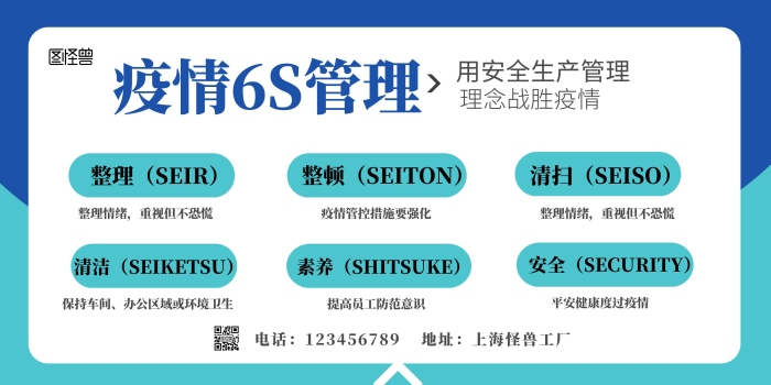 疫情期間車間6s管理宣傳海報