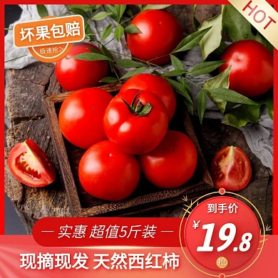 现摘现发西红柿简约大气红色主图直通车