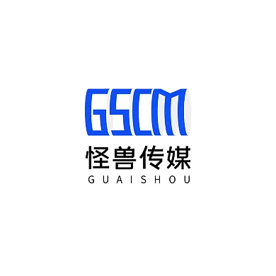 传媒公司简约蓝色LOGO设计公众号