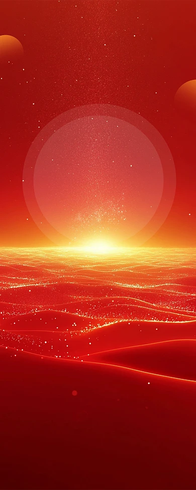 红色渐变发光粒子效果会议展会易拉宝背景