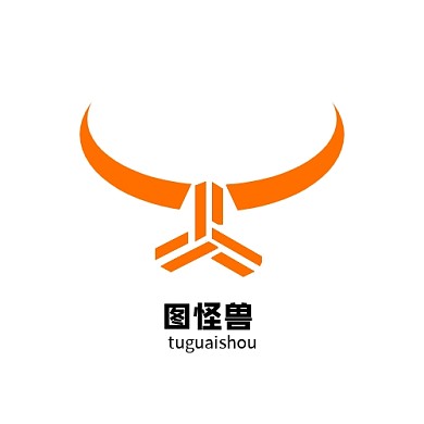 企業(yè)簡約橙色牛角logo設計