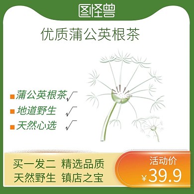 綠色創(chuàng)意簡(jiǎn)約蒲公英根茶主圖
