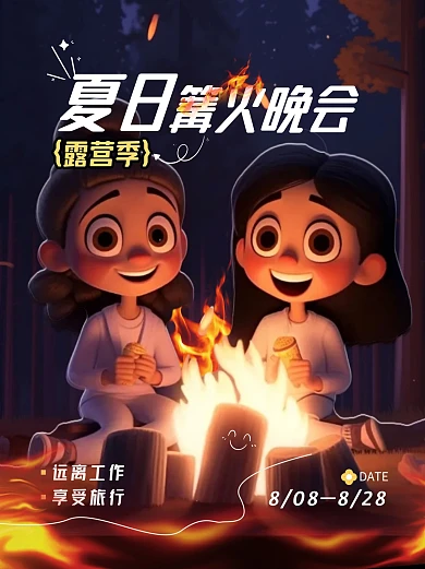 VIGC露营季篝火晚会小红书封面