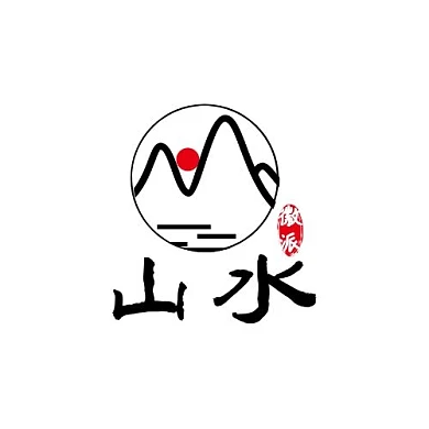 安徽山水徽派建筑古风旅游logo