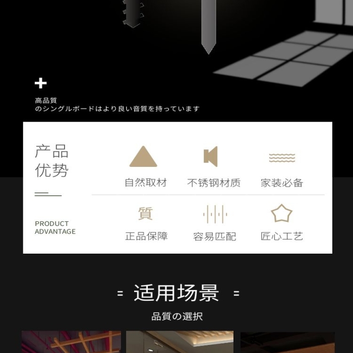 簡約大氣質(zhì)感黑色不銹鋼釘子詳情頁面