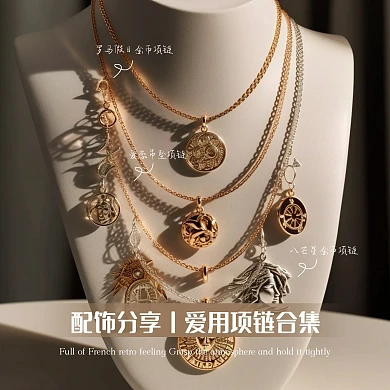 配饰首饰项链分享营销效果模板