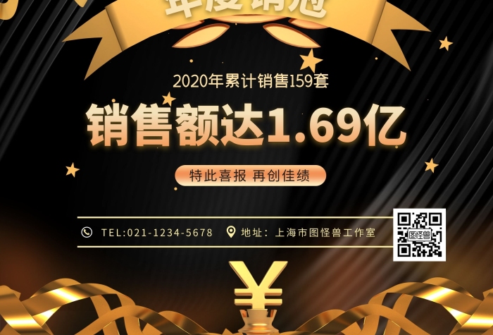 黑金风销售冠军宣传海报