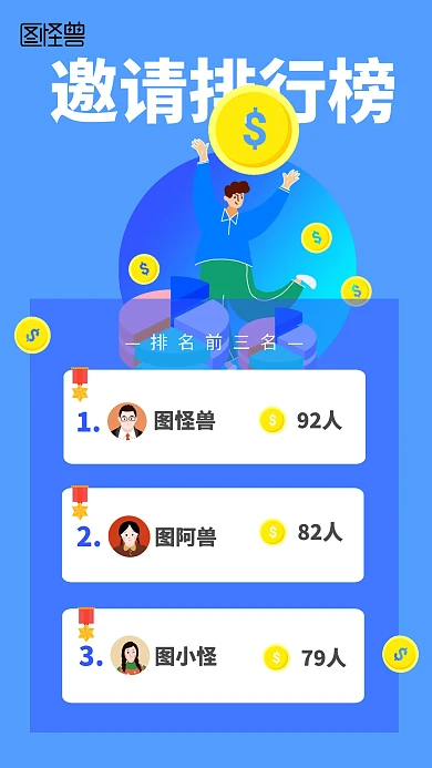 创意邀请排行榜手机海报