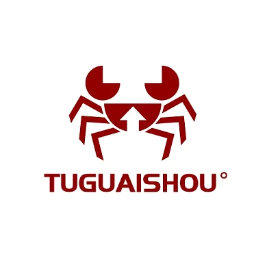 暗红色小螃蟹简约logo设计