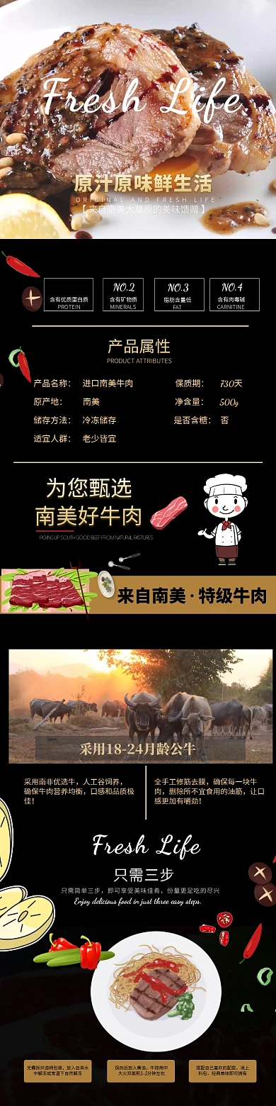 精选牛肉淘宝详情页
