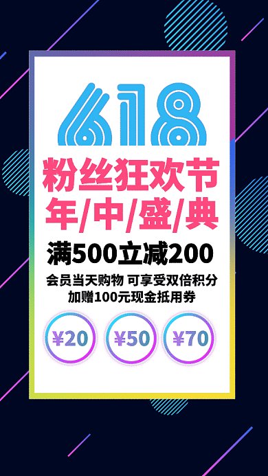 618年中狂欢GIF手机海报