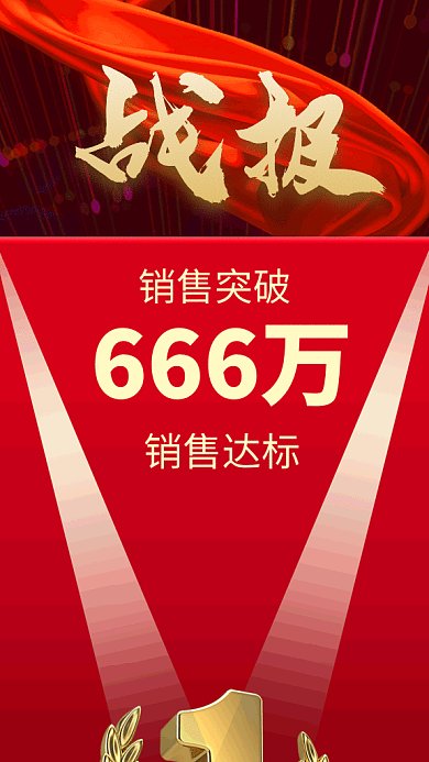 红色传统喜庆业绩战报GIF海报模板
