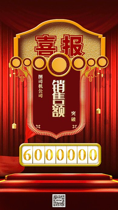 销售额喜报gif手机海报