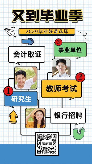 毕业季好课选择树状图gif手机海报