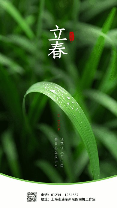 原创简约大气立春GIF动态海报
