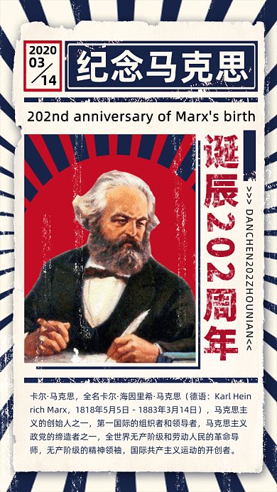 马克思诞辰GIF动态海报